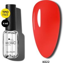 Momo Professional Kalıcı Oje K022, Canlı Kırmızı, 4 ml