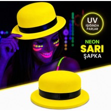 BYZM Neon Sarı Uv Parti Şapkası Plastik