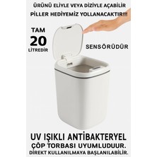 Teknolojik Çöp Kutusu Otomatik Aç Kapat Sensörlü Mutfak Banyo Ev Ofis Piller Dahildir
