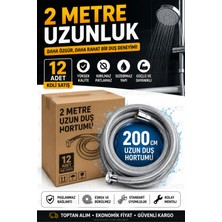 Ellante 12 Adet 2 Metre Duş Hortumu Koli Satışı | Paslanmaz Bağlantılı • Kırılmaz • Sızdırmaz • Standart 1/2" Uyumlu