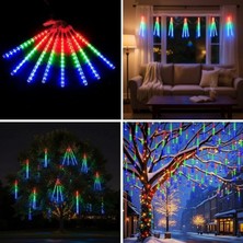 BYZM 10'lu 45 cm Uzunluğunda Plastik Meteor 2m Kablo LED USB Rgb Ağaç Işığı – Renk Değiştiren Asmalı Dekoratif Bahçe ve Dış Mekan Aydınlatması