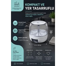 BYZM Mutfak Düzenleyici 6 Bölmeli Döner Bakliyat Kutusu Şeffaf Kapaklı Pratik Kullanım