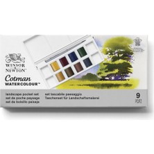 Winsor & Newton : Cotman : Cep Tipi Sulu Boya Seti : Manzara Serisi : 8 Renk x Yarım Tablet