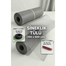 Elden Evim Sineklik Tülü Teli   100X500  5 Metre Kare + 20 Metre Fitil 5 mm Siyah + Kolat Montaj Aleti Hediye
