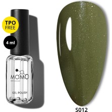 Momo Professional Kalıcı Oje S012, Simli Haki Yeşil, 4 ml
