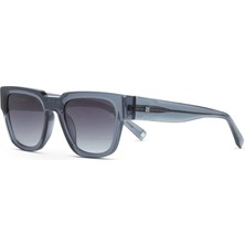 Hermossa Hm 1661 C3 52 Unisex Kare Şeffaf Mavi Kemik Güneş Gözlüğü