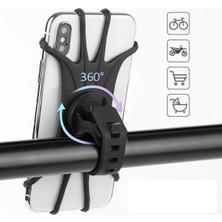 Teknoparkx Buffer® Universal Bisiklet Motosiklet Çocuk Arabası Silikon 360 Derece Telefon Tutucu Tüm Modell