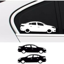 Stickir 2 Adet Renault Flueance Basık Oto Sticker - Kelebek Cam Sticker 15X5 cm