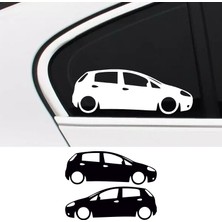 Stickir 2 Adet Fiat Punto Basık Oto Sticker - Kelebek Cam Sticker 15X5 cm