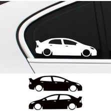 Stickir 2 Adet Honda Civic Fd6 Basık Oto Sticker - Kelebek Cam Sticker 15X5 cm