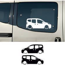 Stickir 2 Adet Doblo Fiorino Nemo Basık Oto Sticker - Kelebek Cam Sticker 15X6 cm