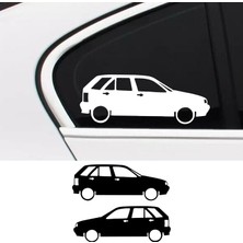 Stickir 2 Adet Fiat Tipo Basık Oto Sticker - Kelebek Cam Sticker 15X6 cm