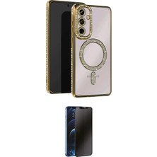Teknoparkx Ieg™ Galaxy S23 Fe Kılıf Zirve Doku Prime - Siyah 3D Antistatik Hayalet Cam Ekran Koruyucu Tknp