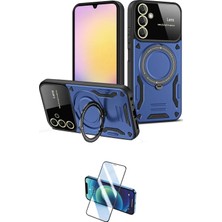 Teknoparkx Ieg™ Galaxy S25 Kılıf Kıvılcım Modern Serisi - Siyah 3D Antistatik Cam Ekran Koruyucu Tknprk
