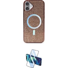 Teknoparkx Ieg™ Iphone 16 Plus Kılıf Eksen Çizgi - Siyah 3D Antistatik Seramik Nano Ekran Koruyucu Tknpr