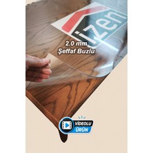 İzen 2,0 mm Renksiz Buzlu Şeffaf Pvc Kalın Koruyucu Masa Örtüsü; Cam, Lake, Mermerde Yapışma Izi Yapmaz