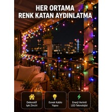 Eco Port 5 Metre Şeffaf Kablo LED Peri Işığı 50 Ampullü Dekoratif LED Yeni Nesil