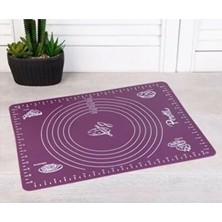 CATEKSSS Silikon Büyük Boy Hamur Açma Matı Hamur Matı Ölçekli Hamur Açma Altlığı 65X45 cm Silikon