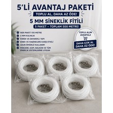 Elden Evim Sinekli Fitiki Beyaz 5X100.   500 Metre