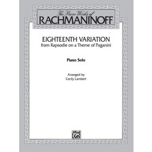Eighteenth Variation (Rhapsodie On A Theme Of Paganini): Late Intermediate Piano Solo, Sheet