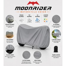 Moonrıder Gri Su Geçirmez Premium Kalite Motosiklet Branda 400Cc Altı Motorsikletler Için Alttan Lastikli Taşıma Çantalı Topcase Uyumlu Motor Çadırı Branda