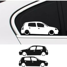 Stickir 2 Adet Renault Clio Mk 2 Basık Oto Sticker - Kelebek Cam Sticker 15X5 cm