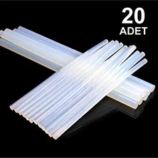 CATEKSSS 20 Adet, Ince Silikon, Sıcak Silikon, 7 Mm, Şeffaf Mum Silikon, Sıcak Yapıştırıcı (20'li Paket)