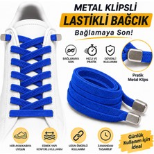 YeferStore Ultra Kullanışlı Elastik Metal Tokalı Ayakkabı Bağcığı, Giy Çıkar Pratik Bağcık, 100CM 1 Çift