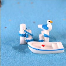 Himi Teraryum Objeleri Martı ve Gemi Dekoratif Biblo ve Diorama Objesi