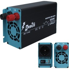 Orbus ORB600M Dc 12V - 220V Ac 600W/1200W Modified Sinus Sine Wave Inverter
