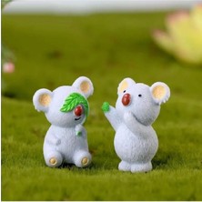 Himi Teraryum Objeleri 2'li Koala Dekoratif Biblo ve Diorama Objesi