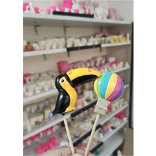 Himi Teraryum Objeleri Tukan Kuşu ve Balon Dekoratif Biblo ve Diorama Objesi