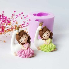 Himi Teraryum Objeleri Kuğu ve Kız 2 Adet Dekoratif Biblo ve Diorama Objesi