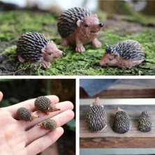 Himi Teraryum Objeleri 3'lü Kirpi Dekoratif Biblo ve Diorama Objesi