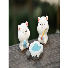 Himi Teraryum Objeleri 3'lü Ayıcık Dekoratif Biblo ve Diorama Objesi