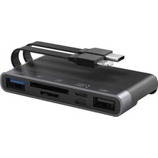 Hace Bazaar Ally NK-1048HD 6in1 USB + Type-C + Lightning + Sd-Tf Kart Okuyucu Çevirici ADAPTÖR-(5775) -Hcb