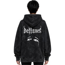 Sevbano Deftones Rock Metal Müzik Grubu Baskılı Unisex Oversize Yıkamalı Premium Hoodie Sweatshirt