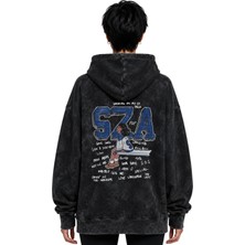 Sevbano Sza Rapper Şarkıcı Baskılı Unisex Oversize Premium Yıkamalı Hoodie Sweatshirt
