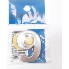 Hace Bazaar 4 cm Plastik Krom Kaplama Kapı Numarası - 9 -Hcb