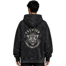 Sevbano Trivium Rock Metal Müzik Grubu Baskılı Unisex Oversize Yıkamalı Premium Hoodie Sweatshirt