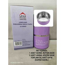 Leva Hause Beslenme & Sefer Tası 3 Katlı 304 Paslanma Çelik  1 Ad 660 ml 2 Ad 400 ml