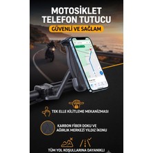 Teknotimer Ayarlanabilir Bisiklet Motosiklet Otomatik Tuşlu Motorsiklet Ayna Bağlantılı Telefon Tutucu