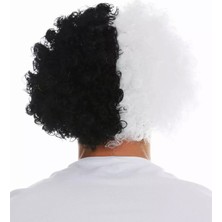 Egecen Siyah Beyaz Kıvırcık Afro Bonus Taraftar Peruğu