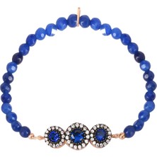 Emiliano Jewellery Zirkon Taşlı Rose Kaplama Yuvarlak Desenli Gümüş Strech Bileklik