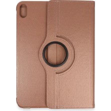 Uravas Store Apple iPad 2022 10.9 (10.nesil) Kılıf 360 Tablet Deri Kılıf - Rose Gold