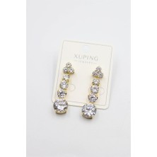 Mudanis Baget Taşlı Küpe - Altın