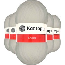 Elitse 5 Adet Kristal Çift Katlı El Örgü Lif Ipi Ekru K013