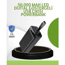 Bezos Ultra Güçlü 50.000 Mah Powerbank LED Ekranlı, Çoklu Bağlantı Seçenekli, Akıllı Koruma Sistemli Şarj Ünitesi Çok Renkli
