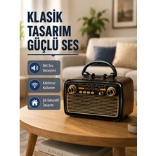 Ahşap Dokulu Bluetooth Müzik Kutusu – Vintage LED Tasarımıyla Modern Ses Deneyimi Nemere