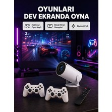 MidasTech 4K Wi-Fi 6 Projeksiyon Cihazı – 10.000+ Oyun Desteği, Kablosuz Bağlantı ve Çoklu Giriş Portl